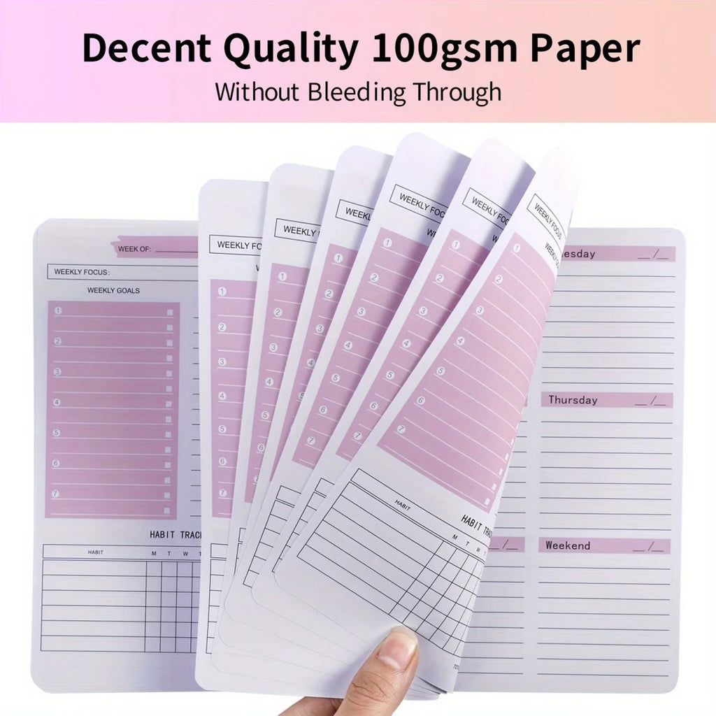 Clearance_2026 Spiral-bound weekly planner with tree pattern, notebook and timetable organizer, stationery for office, school and study