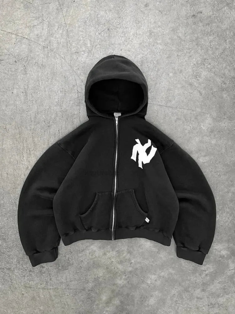 Sudadera con capucha, Jersey, sudadera Y2K, ropa de calle, nuevo Harajuku, Hip Hop, patrón de letras Retro, Sudadera con capucha de alta calidad, ropa de mujer bluza