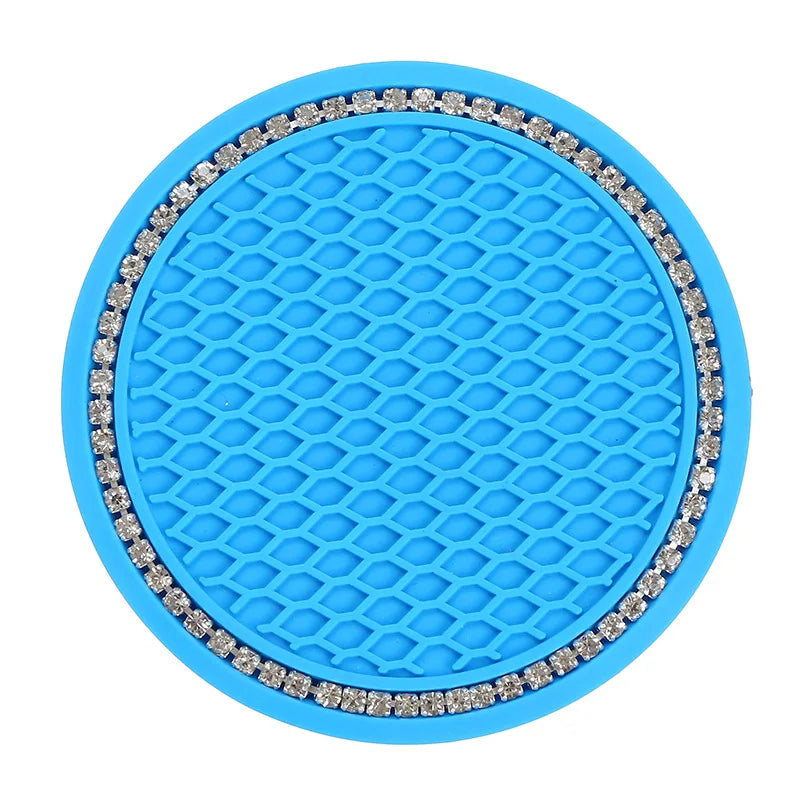 Car Water Cup Holders, Rhinestone Non-Slip Rubber Mat for Bottle Holders, Coasters, Non-Slip Cup Holders for Car Interior