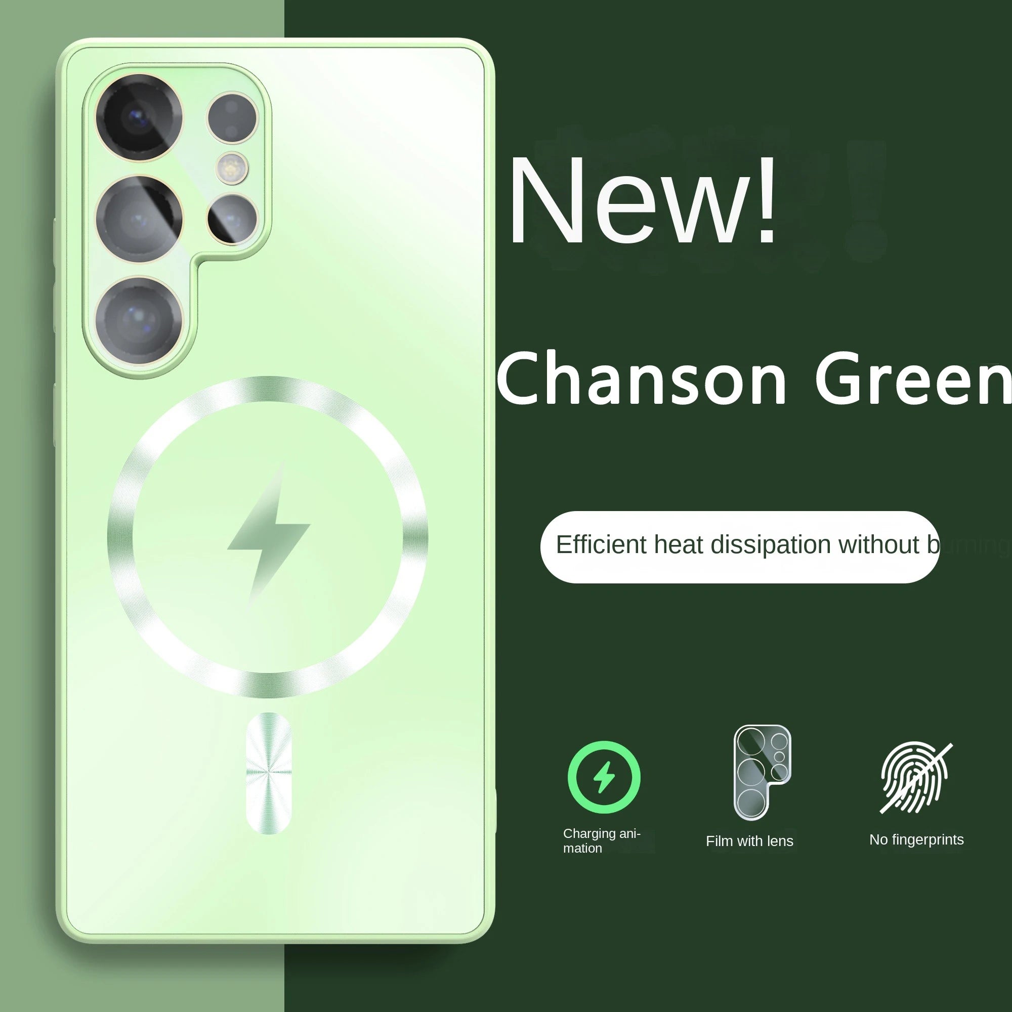 AG Ultra-Thin Matte Magnetic Case for MagSafe, Shockproof Glass Lens Protector for Samsung Galaxy S25 S24 S23 Ultra Plus