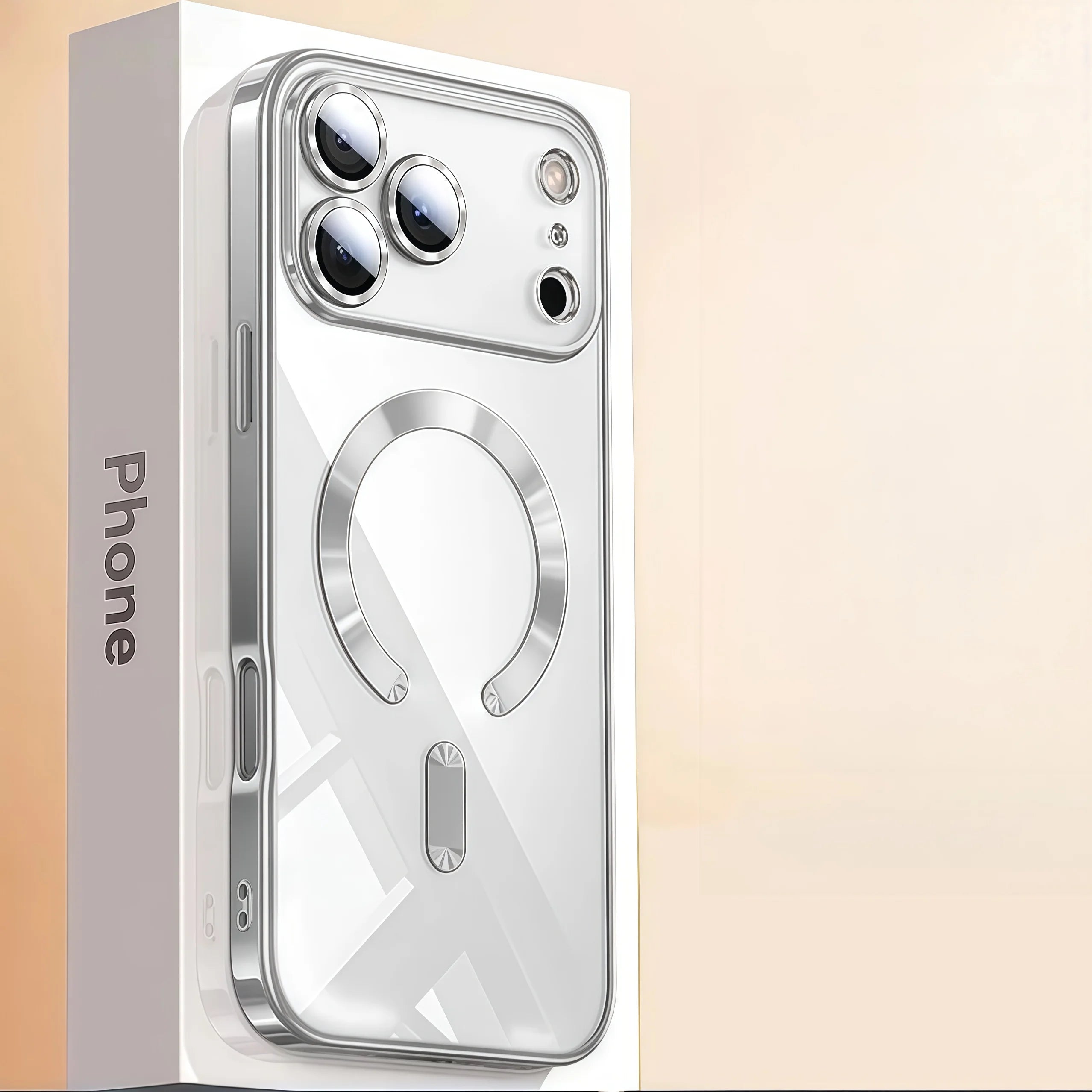 Luxury transparent camera cover with soft TPU coating, drop protection with magnetic phone case for iPhone 17 Pro Max/17 Pro/Air/17