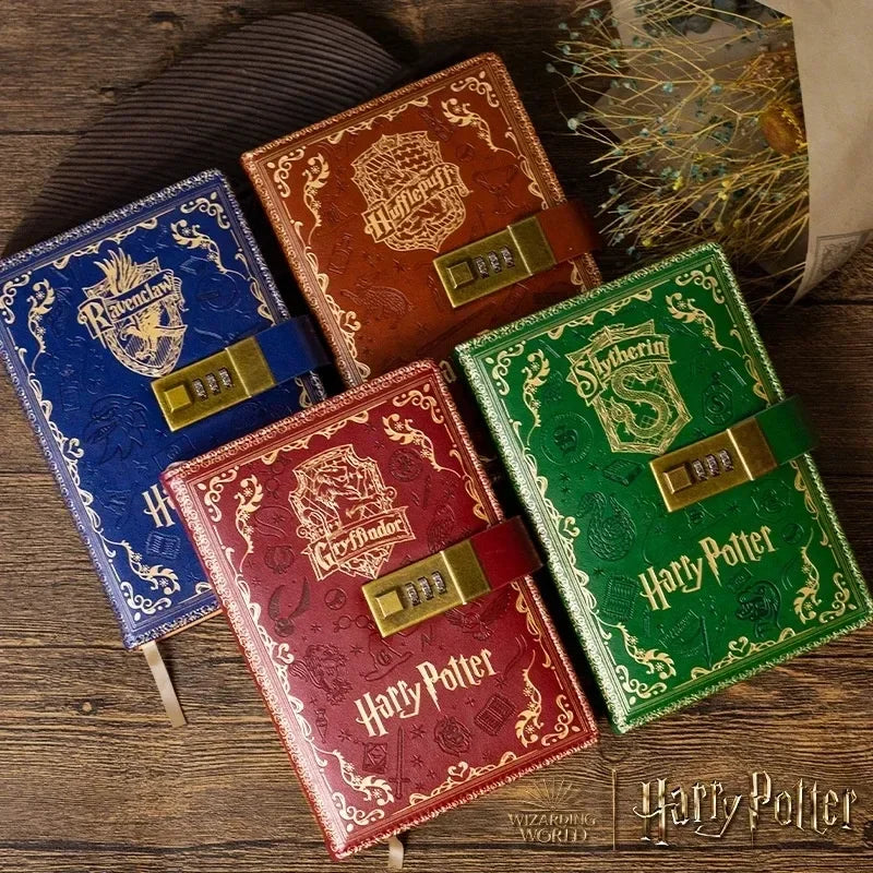 Authentic New Retro Potter Four Academy Password Notebook, Color Pages, A5 Anime Notebook, Cartoon Log Writing Book for Students, Gift Toy