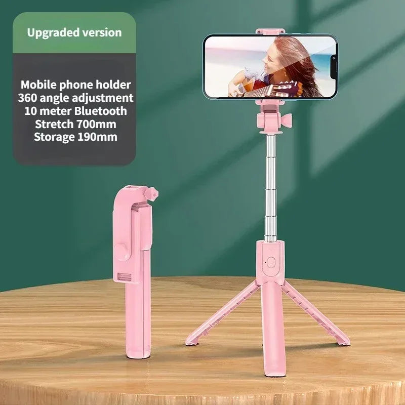 Wireless Tripod with Selfie Stick, Extendable Tripod with Lightweight Bluetooth Remote Control for iPhone, Mobile Phone, TikTok Live Streaming