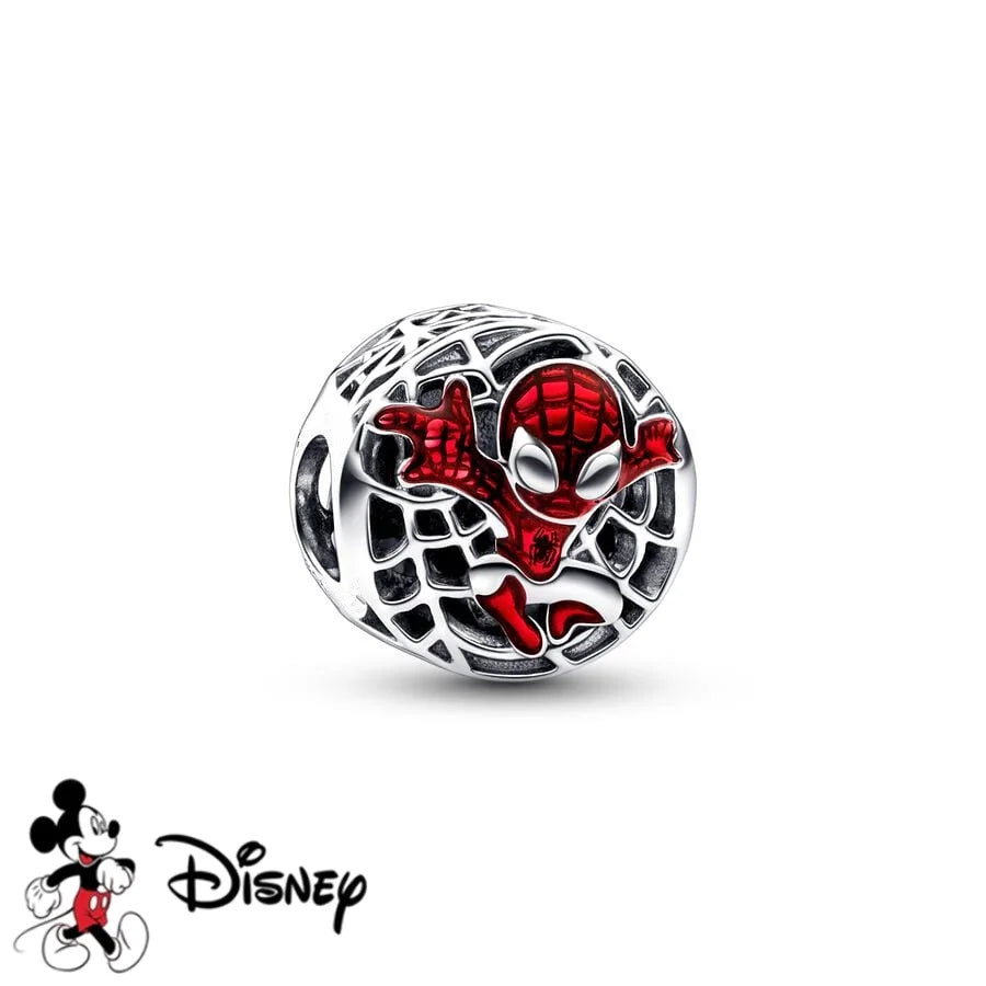 New DIY Jewelry Charms from the Disney Marvel Universe, Spider-Man Gifts, Captain America Pendant Charms, Compatible with Original Silver Bracelets and Necklaces