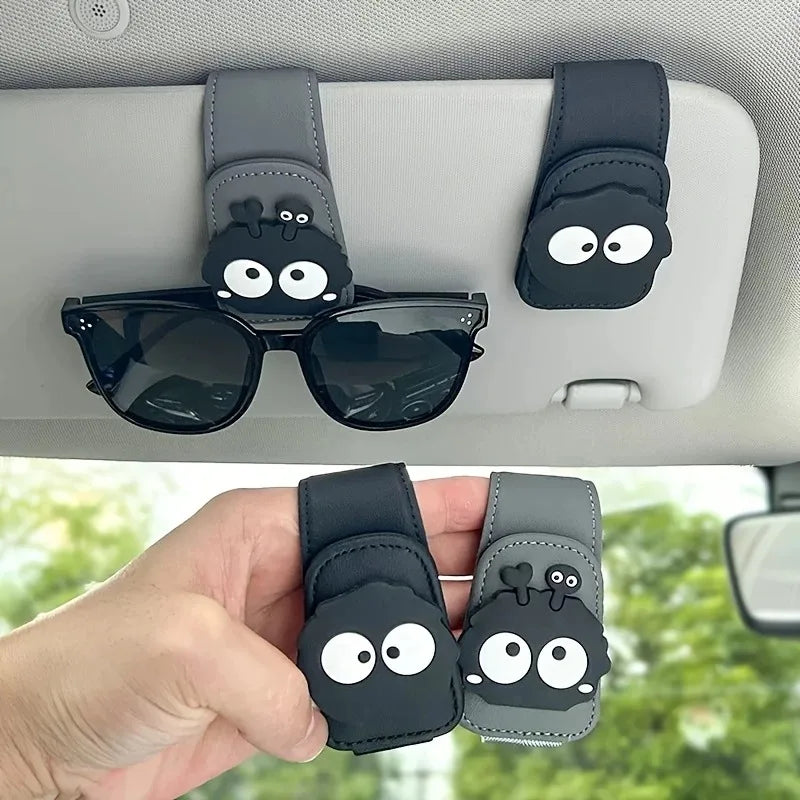 Clip para gafas de coche, estante de almacenamiento para visera de coche, soporte magnético creativo multifuncional para gafas de sol de coche, estuche para gafas