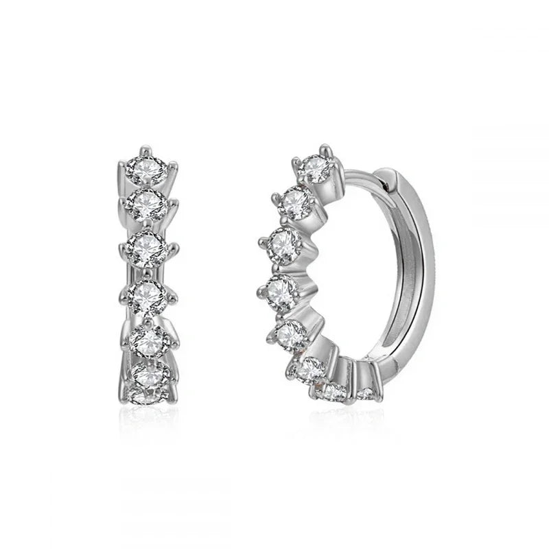 KYOUNUO-Conjunto de pendientes colgantes rellenos de oro y plata para mujer, puños para las orejas, pendientes de aro con forma de flor y mariposa de circón, joyería al por mayor - CR mark