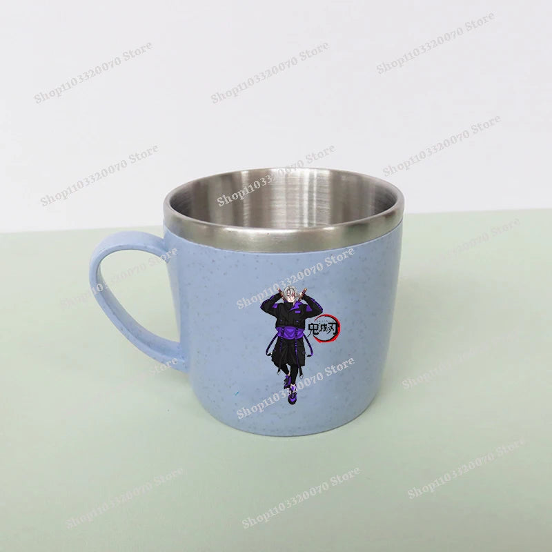 Taza de agua antiescaldado de doble capa Demon Slayer Kimetsu No Yaiba, taza de leche de acero inoxidable 304 de Anime, regalo de cristal de agua anticaída - CR mark
