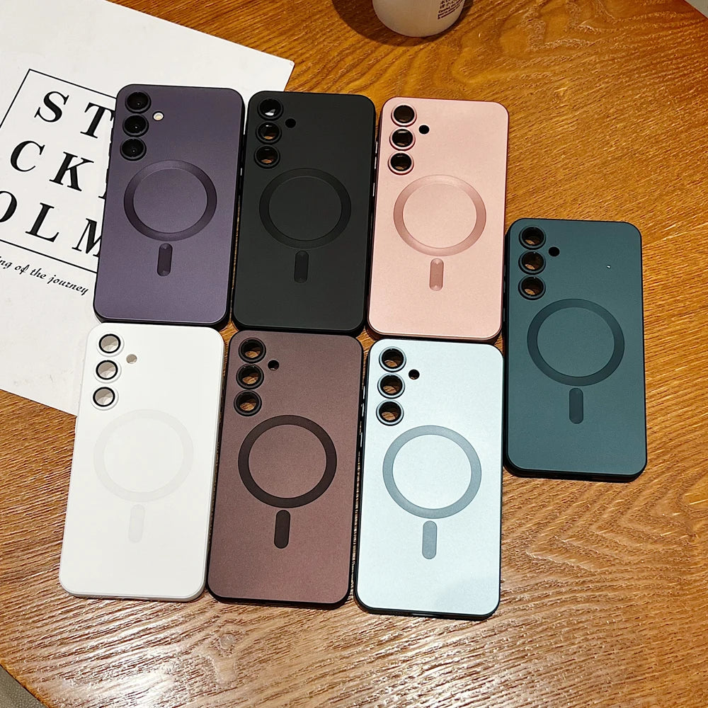 Funda suave de TPU mate para Samsung Galaxy A56 A55 A54 A36 A35 A16 A15 5G A26 S25 Edge S24FE S24 S23 S21 Ultra Plus FE Magsafe - CR mark