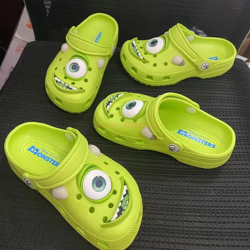 Disney McQueens Pixar Cartoon Solid Waterproof Slippers Sandals with Holes Outdoor Casual Breathable EVA Shoes for Adults Gift