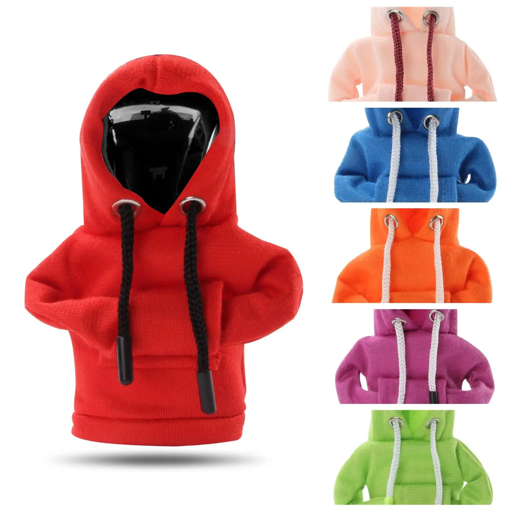 Cubierta de palanca de cambios de coche, Sudadera con capucha pequeña, palanca de cambios creativa, cubierta de manija de palanca de cambios, cubierta de ropa de palanca de coche