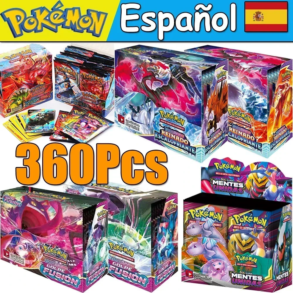 New Pokemoned cards in Spanish, French crown in English, ZENITH, silver, temperature, lost origin, shining stars, Pokemon collectible toys