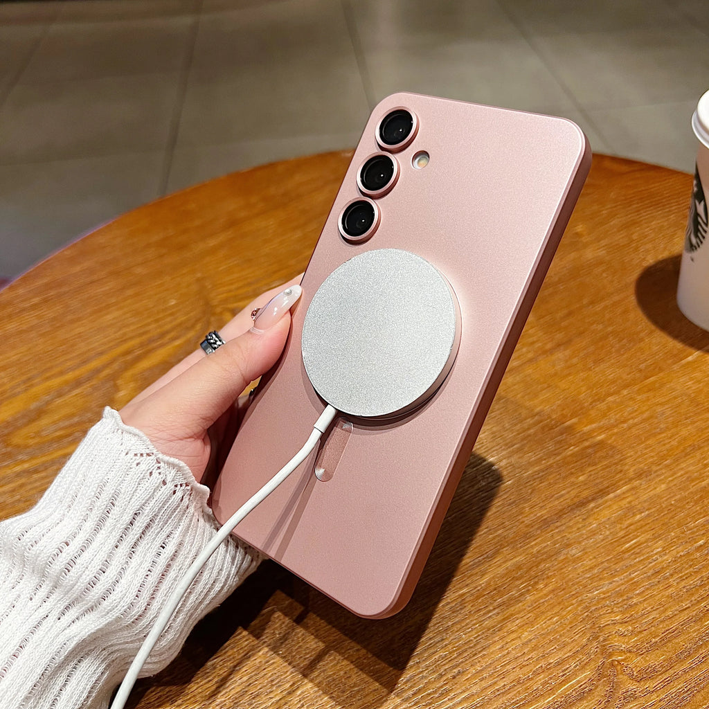 Matte Lens Protective Case for Magsafe Samsung Galaxy S24 S23 S22 S21 A05 A06 A16 A26 A36 A56 A15 A25 A35 A55 A14 A24 A34 A54