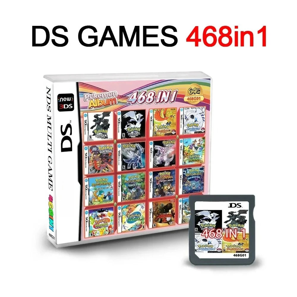 Tarjeta de Juego NDS, Versión Estadounidense, Versión Europea, Juego Todo en Uno V2, Nueva Tarjeta de Juego Pokémon NDS 482 en 1, 520 en 1, 468 en 1, 23 en 1, Juegos DS