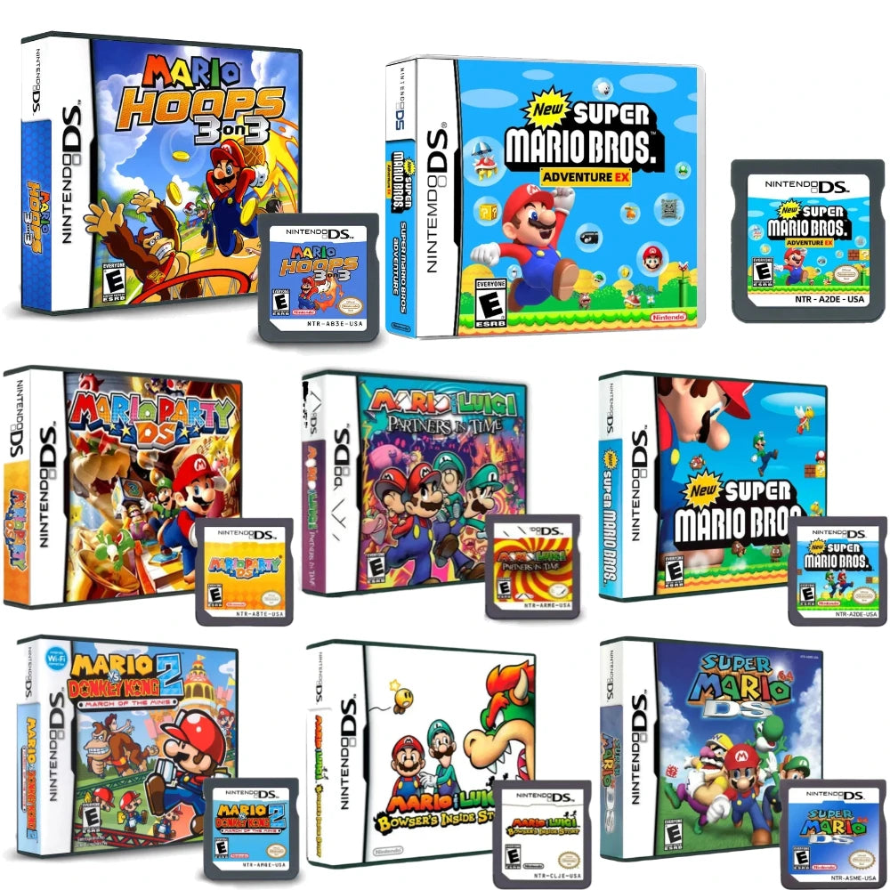 Tarjeta de juego DS NDS Mario vs. Donkey Kong 2Mario y Luigi Bowsers Inside Story Versión de EE. UU. (versión de tarjeta R4) para NDSL 2DS 3DS