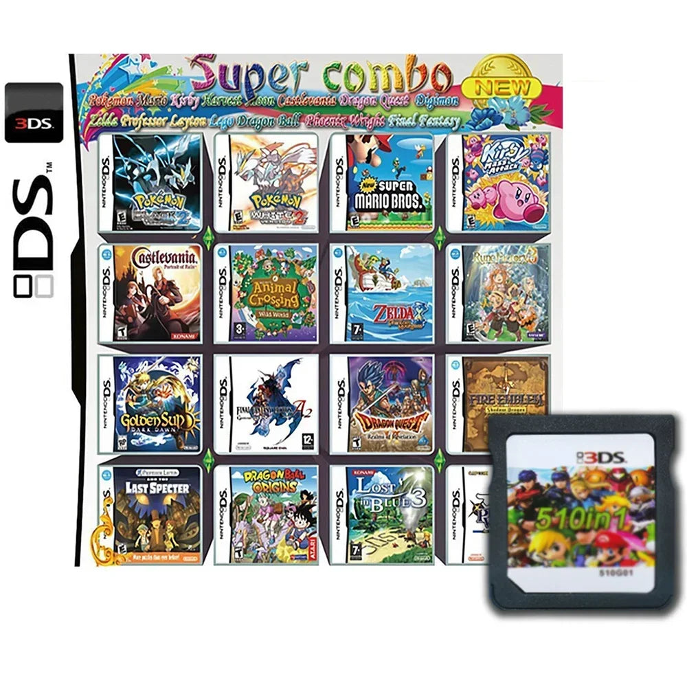 4300 en 1 Compilación DS NDS 3DS 3DS NDSL Cartucho de juego Tarjeta Videojuego Reproductor portátil (tarjeta R4)