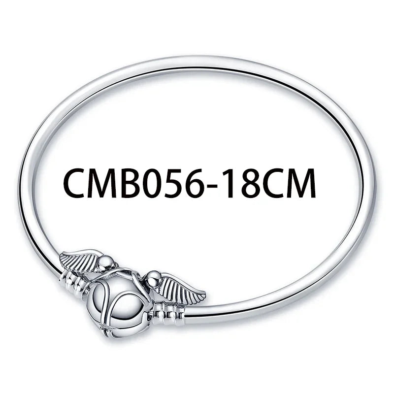 Cuentas MINISO de Plata de Ley 925 para pulseras de Potter de Harry 3mm originales 925, colgante para mujer, joyería DIY, regalos - CR mark