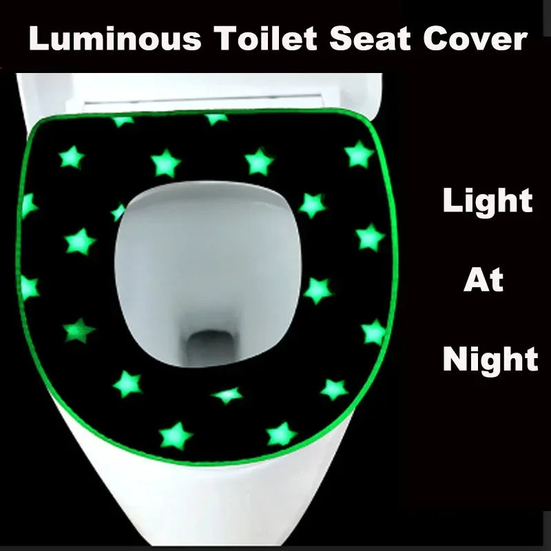 Cojín luminoso para asiento de inodoro, alfombrilla suave y cálida, cubierta Universal lavable con cremallera extraíble, funda para asiento de inodoro para baño