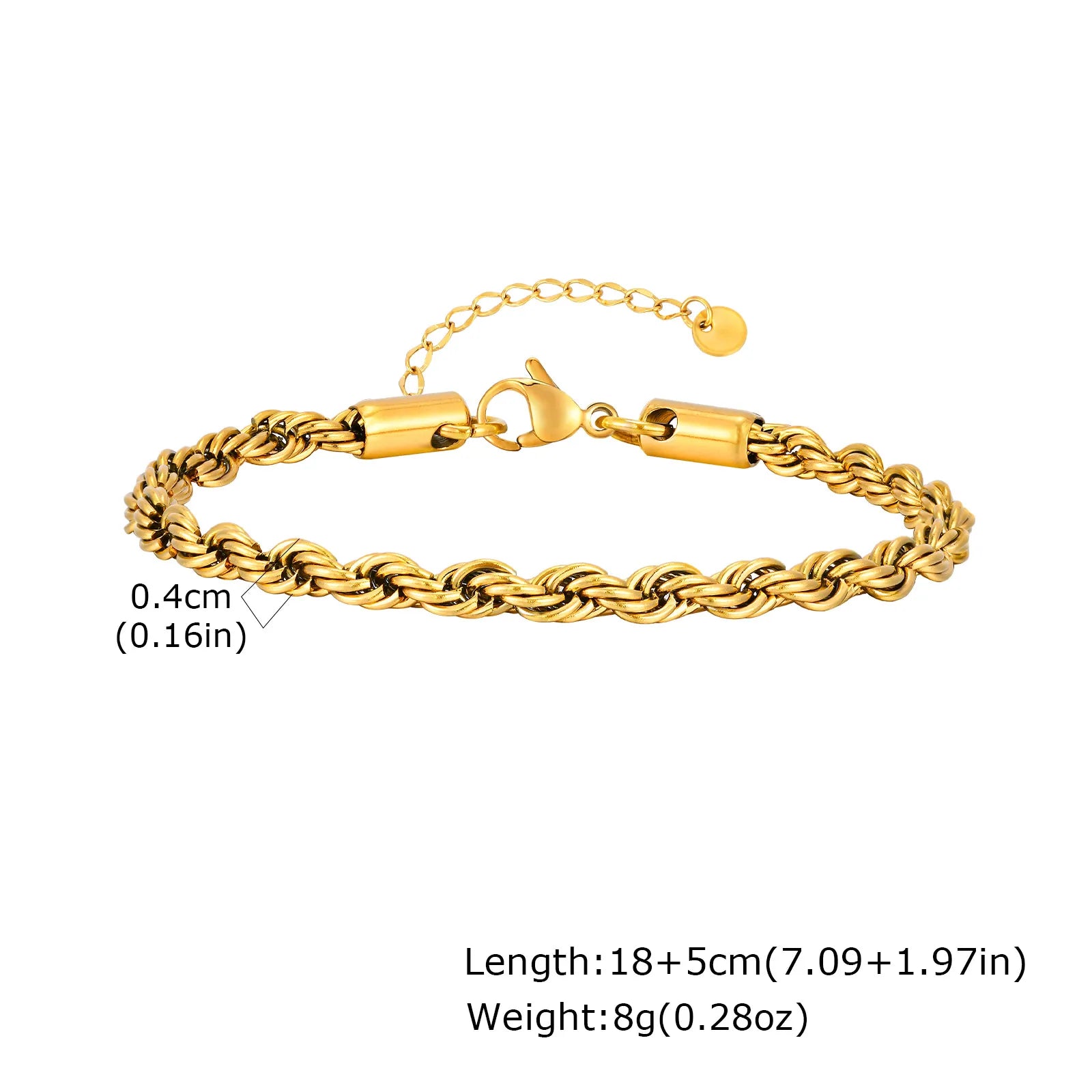 Gold Color Chain Bracelet for Men and Boys, Stainless Steel Chain Bangle, Jewelry Gift for Husband, Father, Son