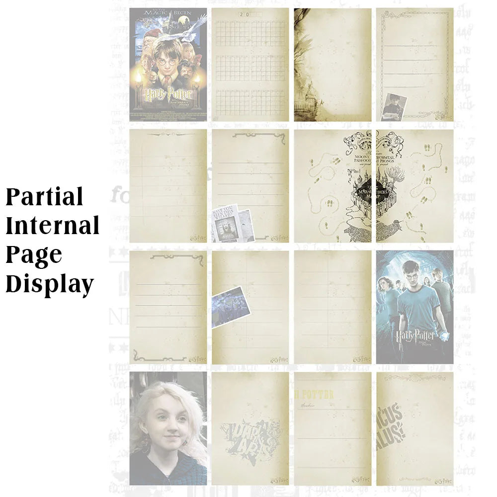 Genuine Harry Potter Magic Authentic Retro Notebook Hogwarts Slytherin Color Page Notebooks Student Cartoon Diary Book Gifts