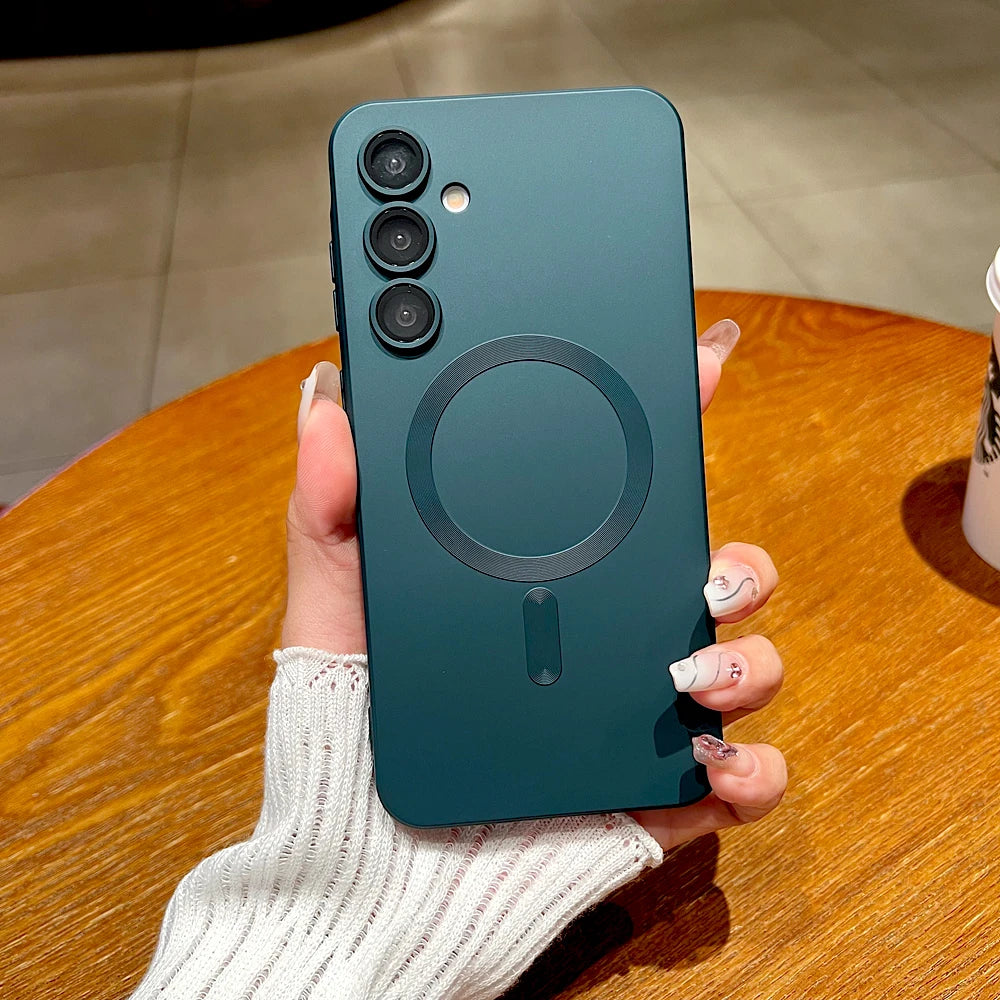 Funda suave de TPU mate para Samsung Galaxy A56 A55 A54 A36 A35 A16 A15 5G A26 S25 Edge S24FE S24 S23 S21 Ultra Plus FE Magsafe - CR mark