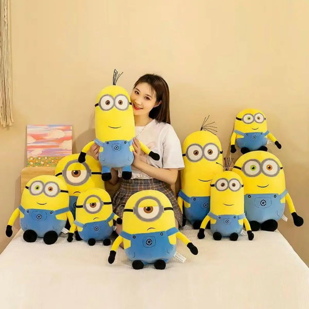 Despicable Me película de dibujos animados juguetes de peluche lindo Minion Plushie Bob Stuart Kevin cosas suaves muñeca decoración de la habitación regalo de cumpleaños para niños - CR mark