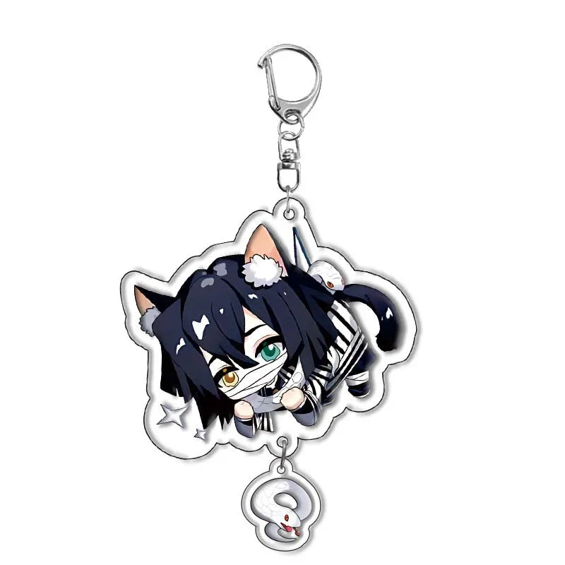 Demon Slayer Tanjiro Zenitsu Double-Sided Acrylic Keychain 5.5cm Anime Accessories