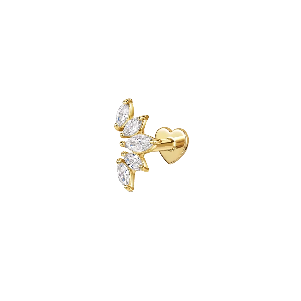 Pendientes ROXI de Plata de Ley 925 con circonita, 1 unidad, estrella de ocho puntas, corazón de oro/plata de 18 quilates, piercing con parte posterior plana, regalo de joyería - CR mark