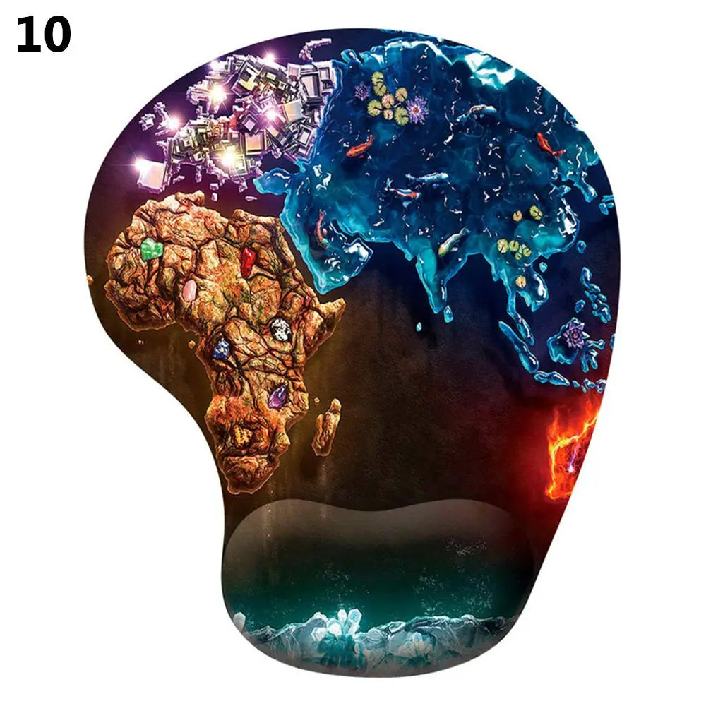 Silicone mouse pad with wrist rest, ergonomic, non-slip, for gaming, desktop, PC, laptop