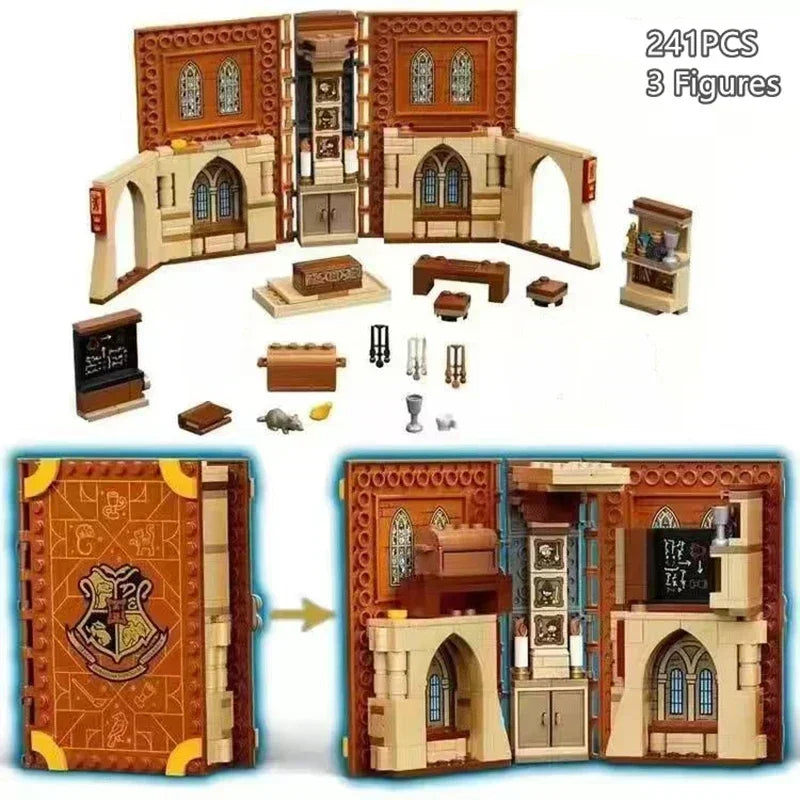 In stock: Harry Potter series magic books and college flag building block toys, gifts for children.