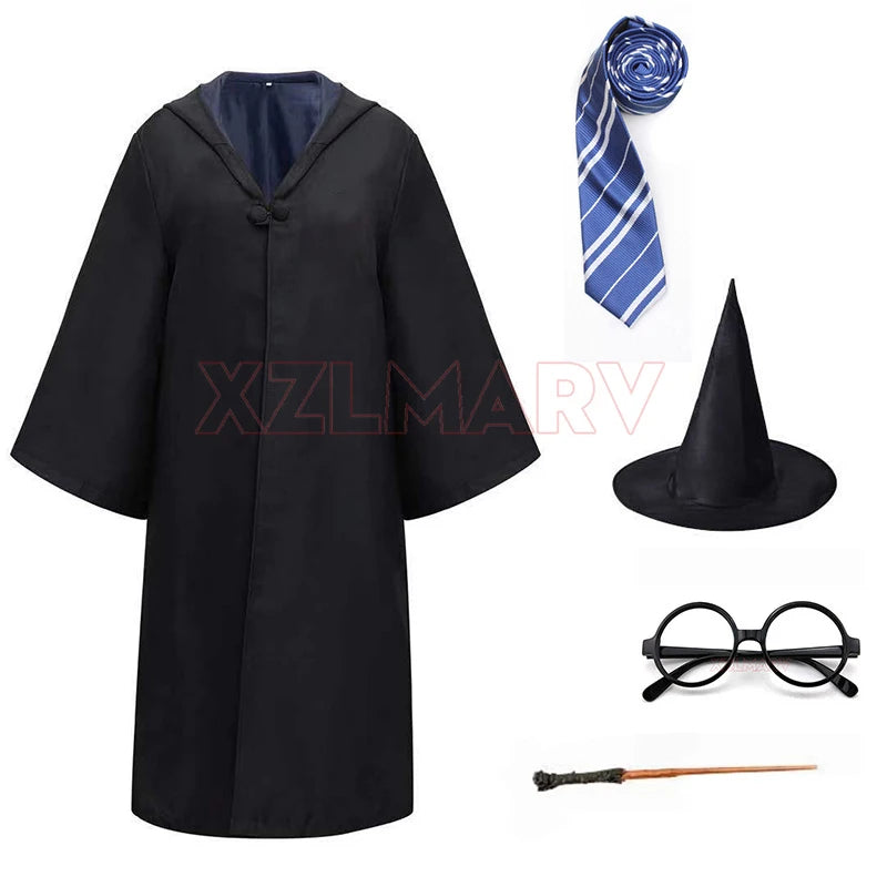 Disfraz de Cosplay para Niños y Adultos, Capa Mágica, Túnica Infantil, Capa con Capucha para Niños, Túnica de Slytherin, Accesorios de Halloween - CR mark