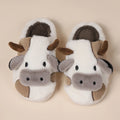 Pallene Women's Cow Milk Furry Slippers, Winter Cartoon Fur Slippers, Soft and Cozy Plush House Shoes, Cute Furry Flip Flops for Female Bedroom