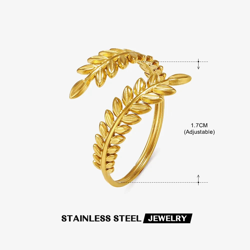 Anillos de concha de acero inoxidable 316L para mujer, anillos abiertos ajustables de Color dorado, joyería femenina, regalos de bodas, nueva moda