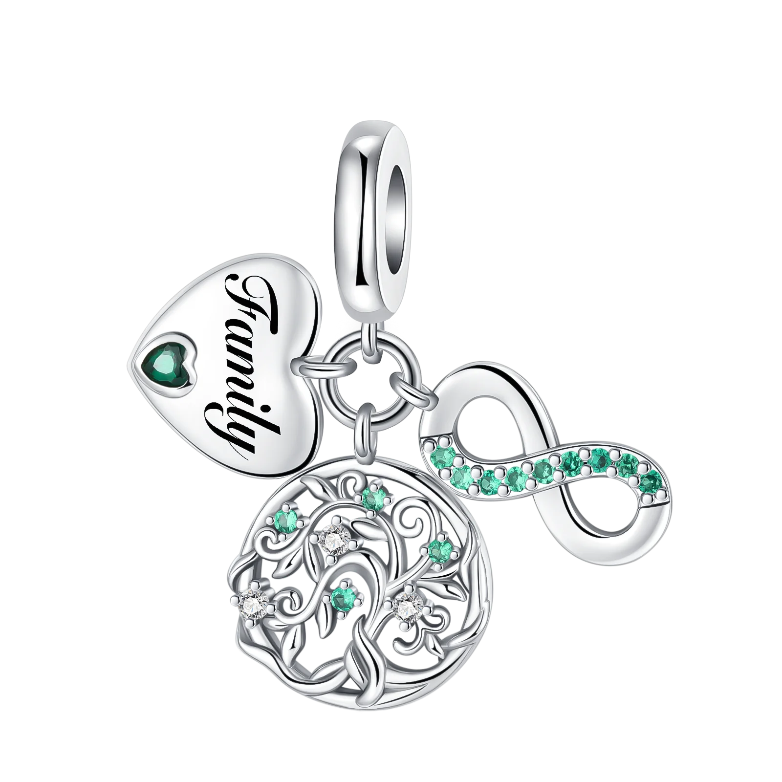 Colgante de plata de ley 925 con diseño de flor, árbol y manzana, cuentas finas DIY, compatible con pulseras de abalorios originales, joyería para mujer Diy - CR mark