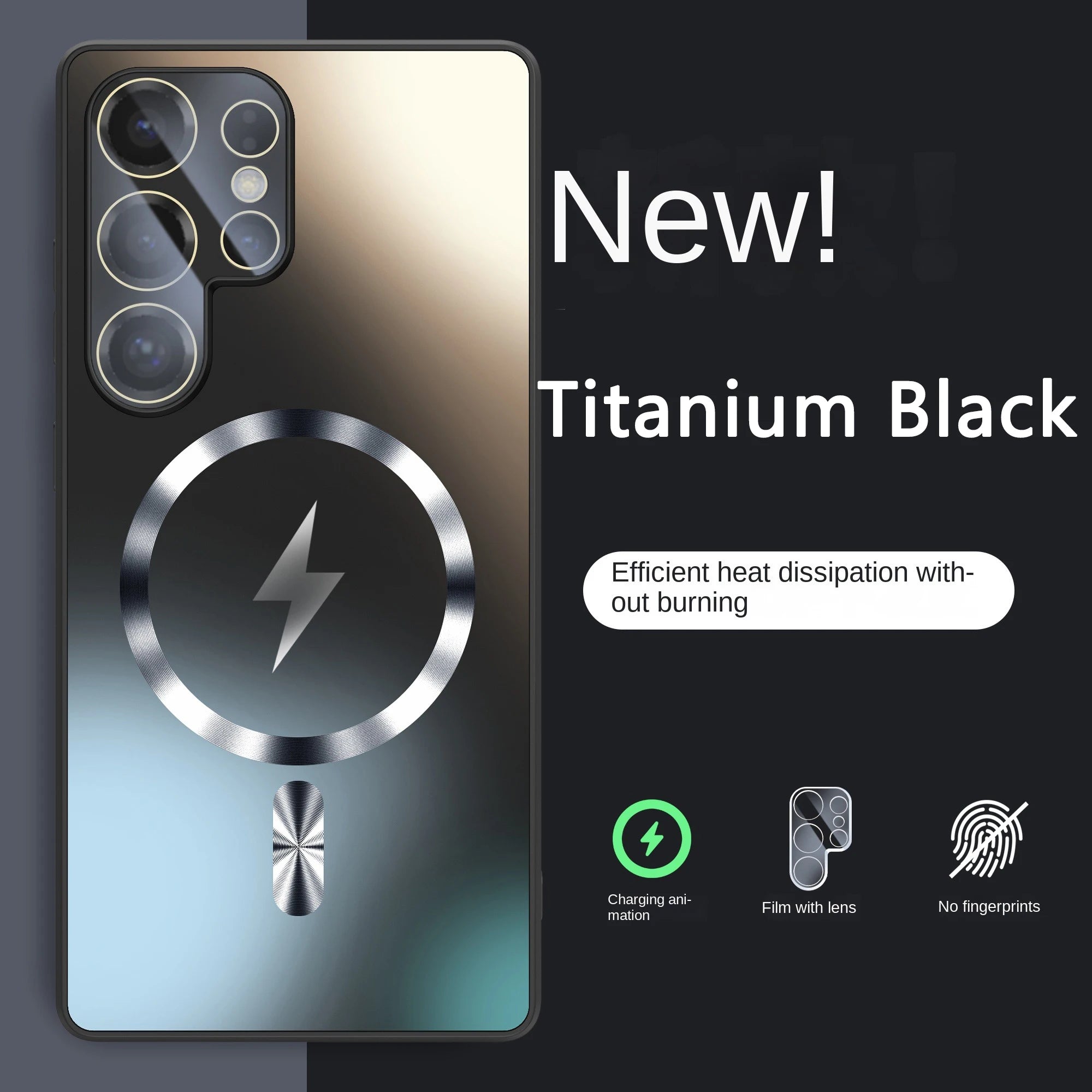 AG Ultra-Thin Matte Magnetic Case for MagSafe, Shockproof Glass Lens Protector for Samsung Galaxy S25 S24 S23 Ultra Plus