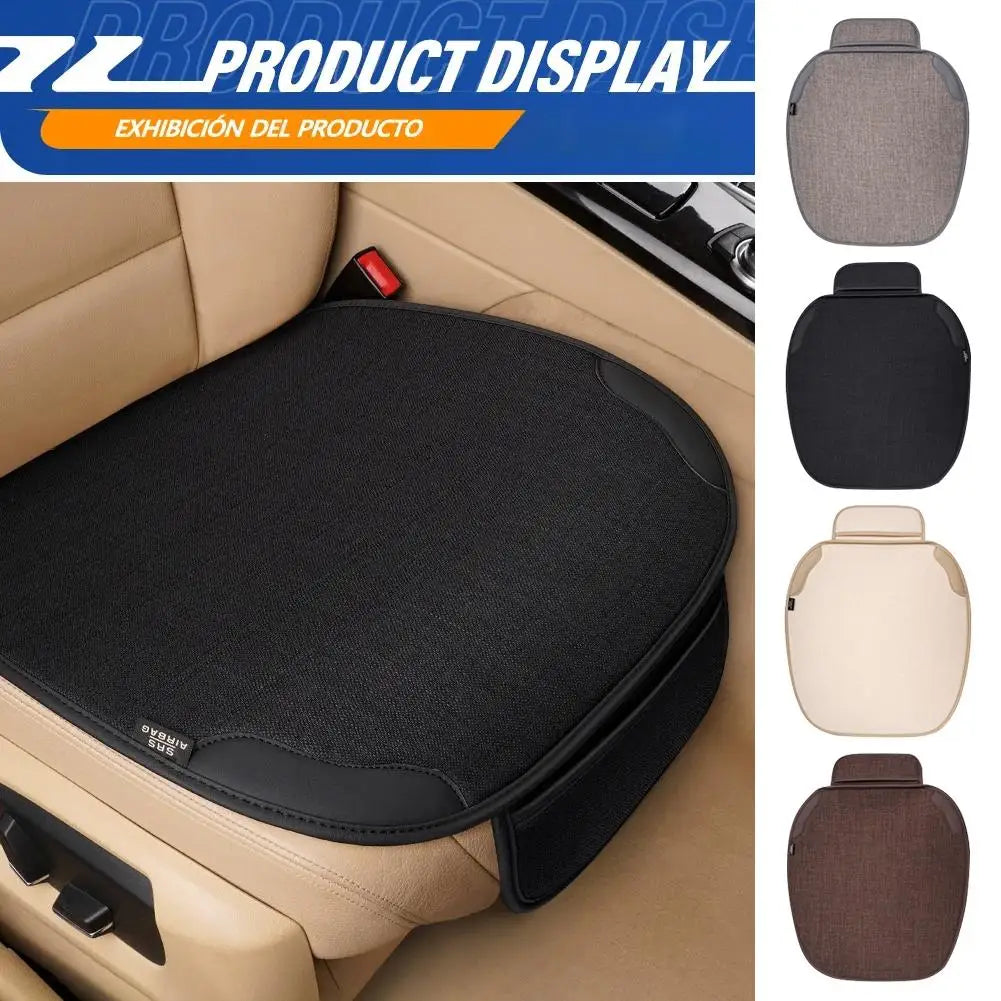 1 pc. Breathable Linen Car Seat Cover, Universal Four Season Front Protective Covers, Interior Protection, Chair Seat Cushion, Car Tools