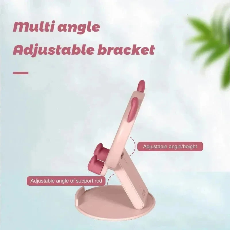 Soporte para teléfono móvil de dibujos animados, soporte plegable de elevación, soporte plano Universal multifuncional para escritorio, soporte para teléfono, 1 ud.