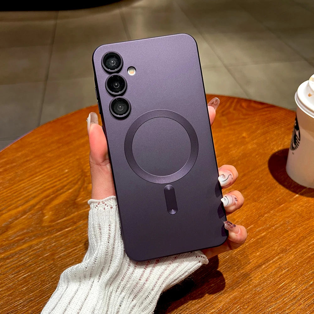 Funda suave de TPU mate para Samsung Galaxy A56 A55 A54 A36 A35 A16 A15 5G A26 S25 Edge S24FE S24 S23 S21 Ultra Plus FE Magsafe - CR mark