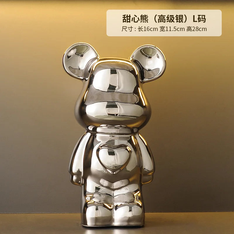 Violent bear for living room, TV stand, high-end luxury light, ceramic wine cabinet decoration, home decor, new house