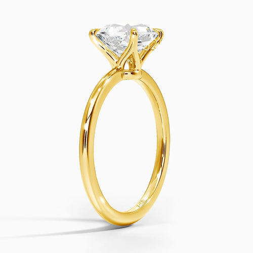 Anillo de moissanita de oro auténtico de 14K para mujer, sortija sencilla de oro de AU585 K con diamantes, joyería de compromiso para novia, regalo para amantes de la madre - CR mark