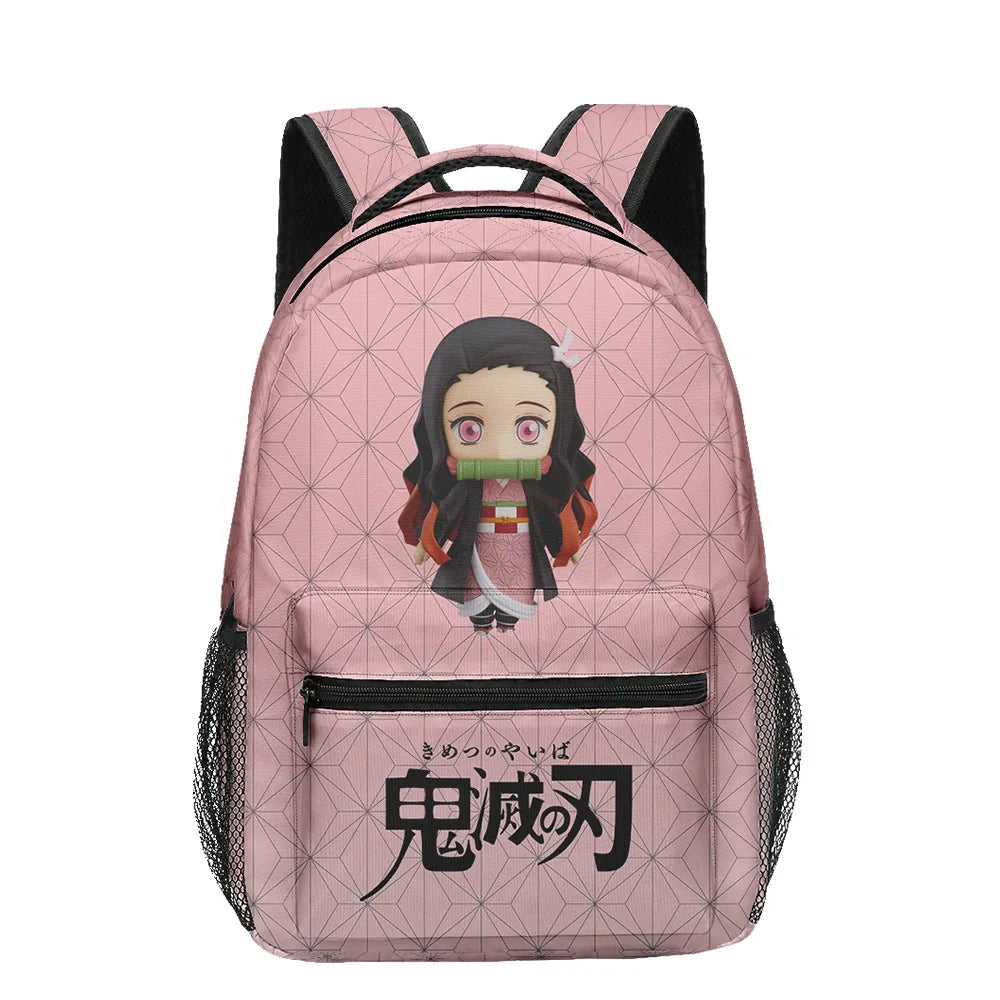 Conjunto de mochila Demon Slayer de Anime, bolsa de almuerzo, estuche para lápices, suministros escolares de gran capacidad, estudiantes de primaria, Tanjirou Nezuko - CR mark