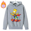 Sudaderas con capucha de Los Simpson para niños, sudadera de lana Y2k, Sudadera con capucha de felpa a la moda, ropa con patrón de Anime, regalo para niños