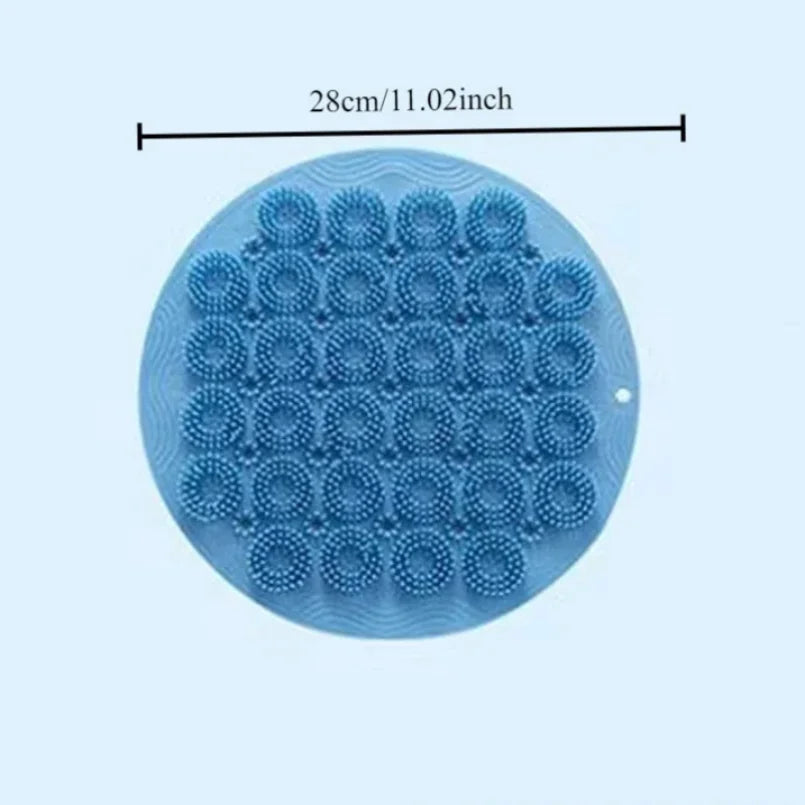 Exfoliating Shower Massage Scraper, Non-Slip Bath Mat for Bathroom, Back Massage Brush, Silicone Body Cleansing Bath Tool for Foot Washing