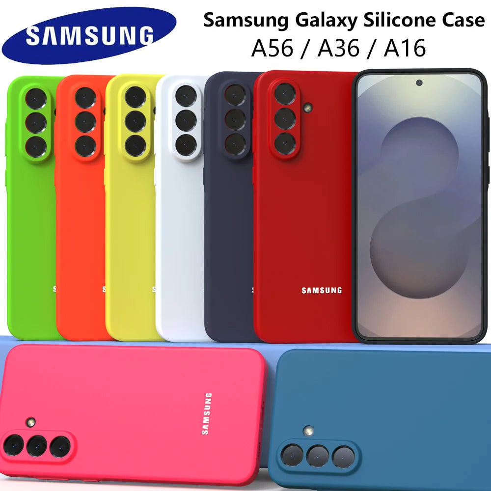 For Samsung Galaxy A56 A36 A16 A55 A35 A15 A54 A34 S25 S24 S23 Soft Liquid Silicone Case Ultra Thin Shockproof Back Cover for Phone