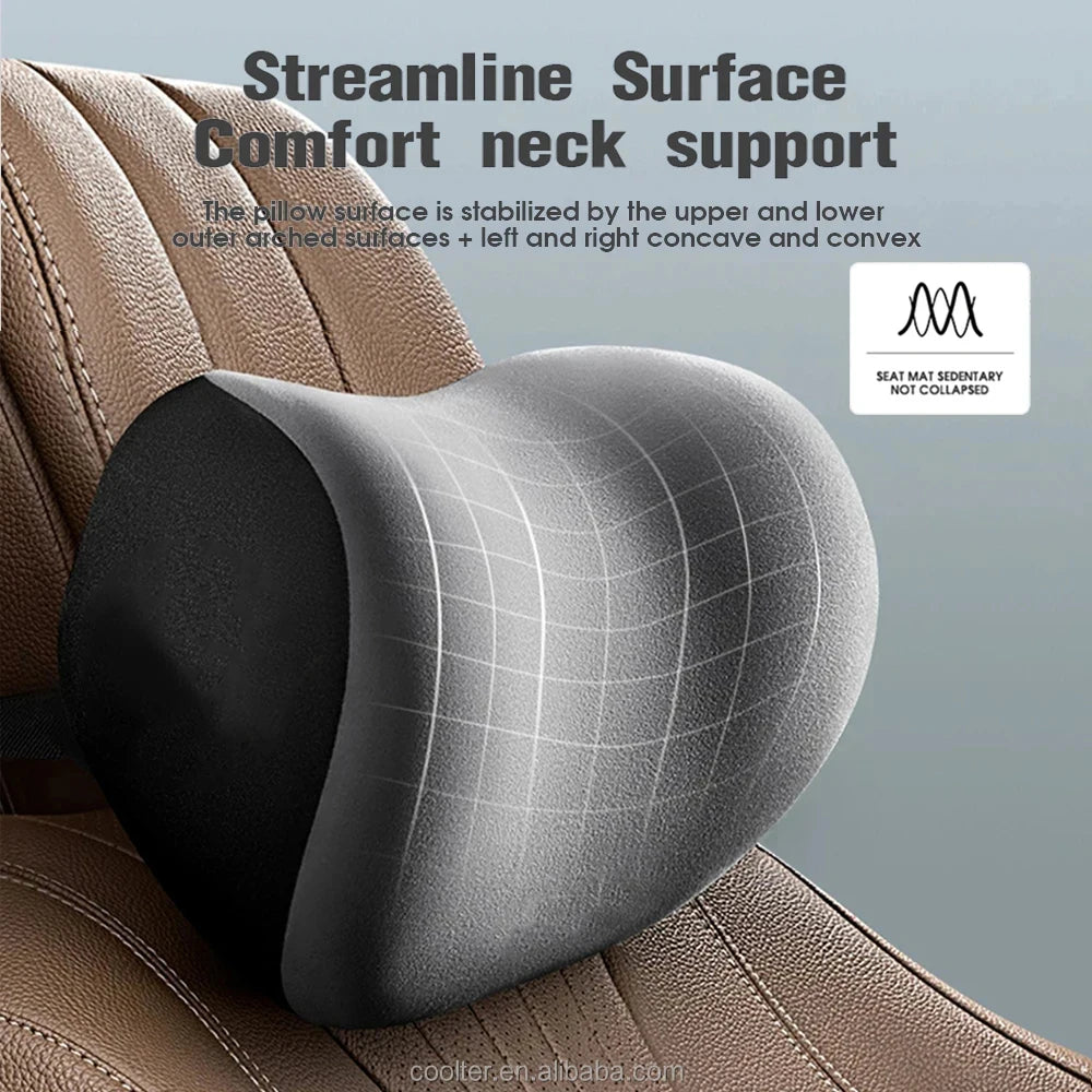 Almohada de espuma viscoelástica para el cuello, protección del respaldo Lumbar, cojín Lumbar, cojín para reposacabezas del coche