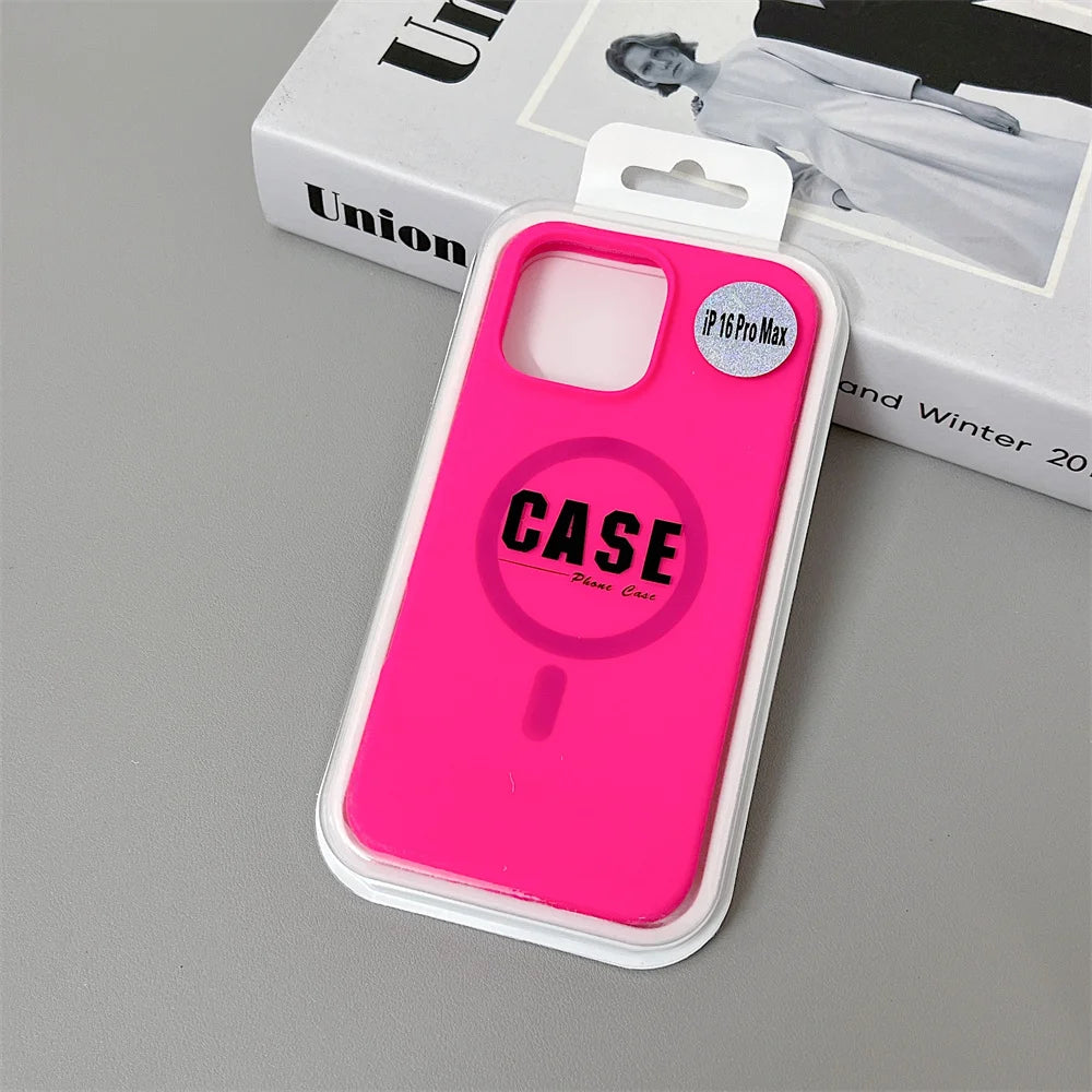 Official Original Liquid Silicone Phone Case for iPhone 16 15 14 13 12 Pro Max Magsafe Magnetic Wireless Charging Cover