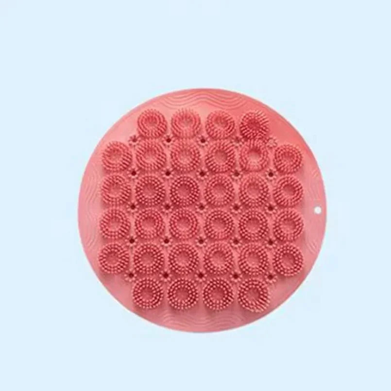 Exfoliating Shower Massage Scraper, Non-Slip Bath Mat for Bathroom, Back Massage Brush, Silicone Body Cleansing Bath Tool for Foot Washing