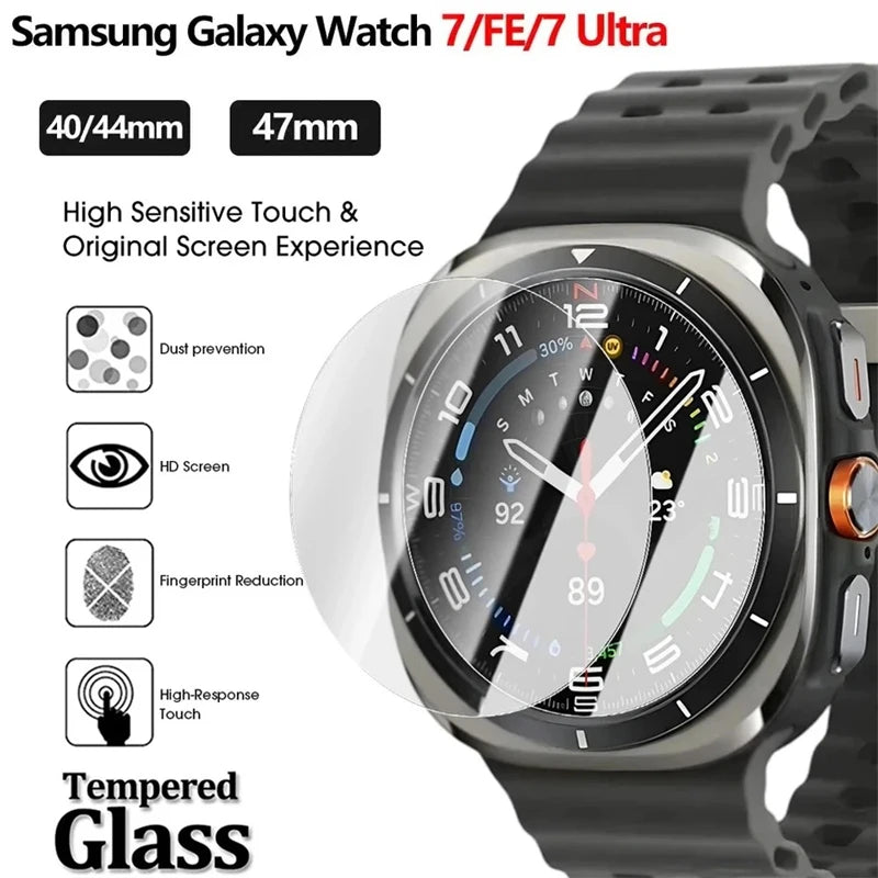 Película protectora de vidrio para Samsung Galaxy Watch 7 Ultra 6 5 4, Protector de pantalla, serie Samsung 40mm 44mm 45mm 46mm 47mm 42mm 43mm