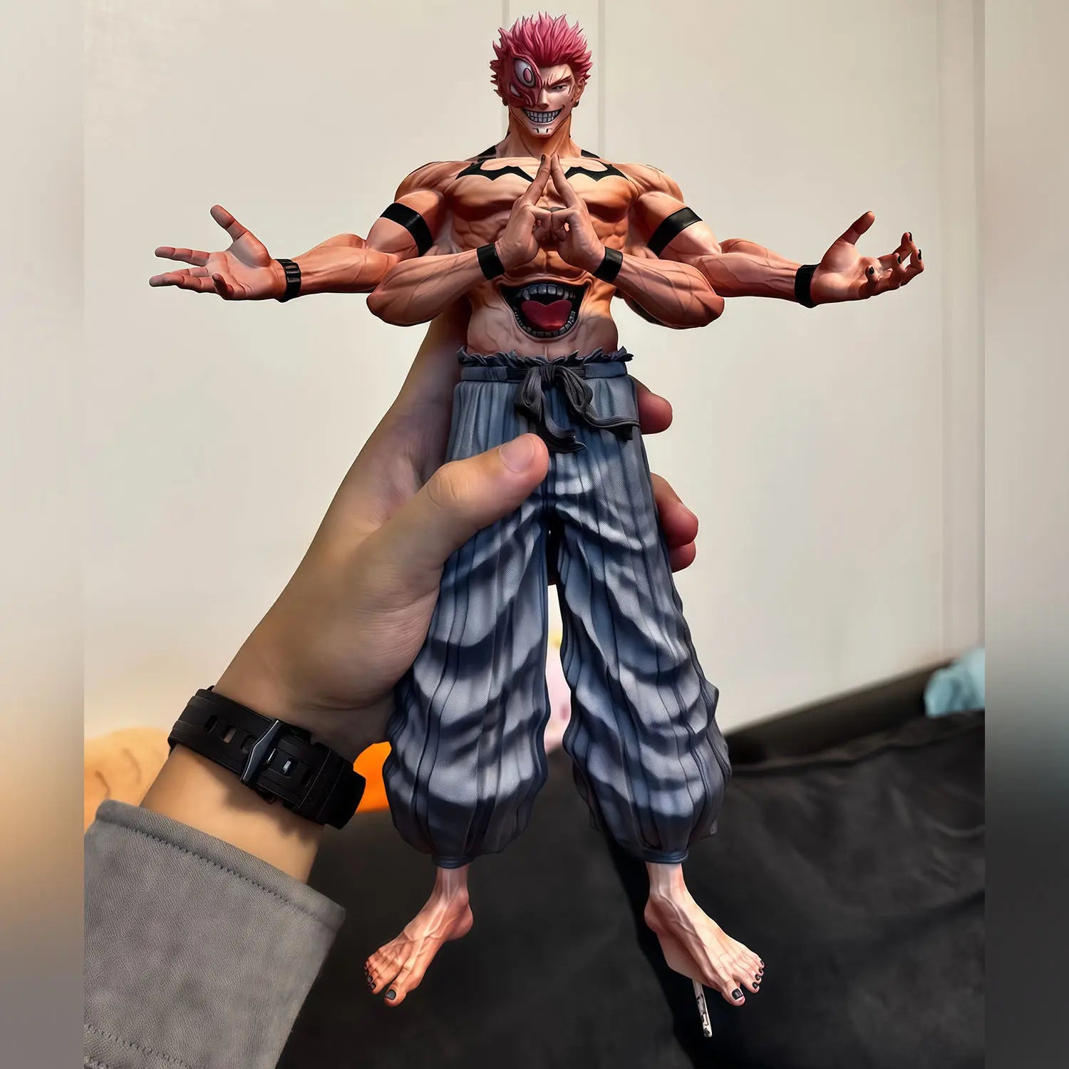 Estatua de anime de Jujutsu Kaisen: forma temprana de Ryomen Sukuna, figura modelo coleccionable de 12 pulgadas (30 cm), exhibición de espíritu curtido - CR mark