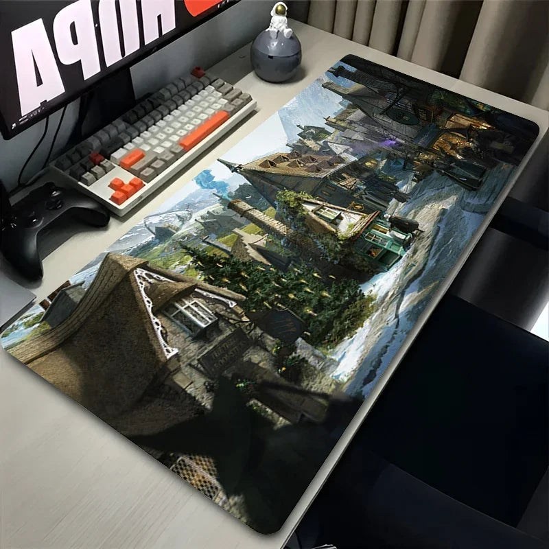 PC Mouse Pad, 900x400 Anime Castle Potters Mouse Pad, Extended Non-Slip Rubber Laptop Desk Mat, Gaming Cabinet, HD Keyboard