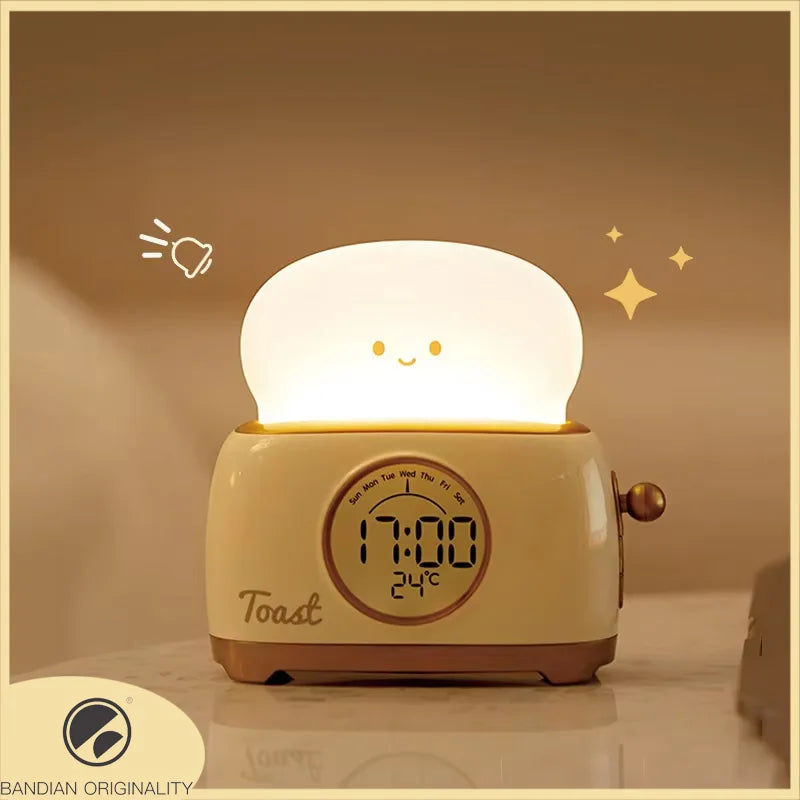 Reloj despertador para niños, luz LED nocturna, Reloj Digital, entrenador de sueño para niños, para el hogar, dormitorio, mesita de noche, bonito Reloj con pantalla de temperatura
